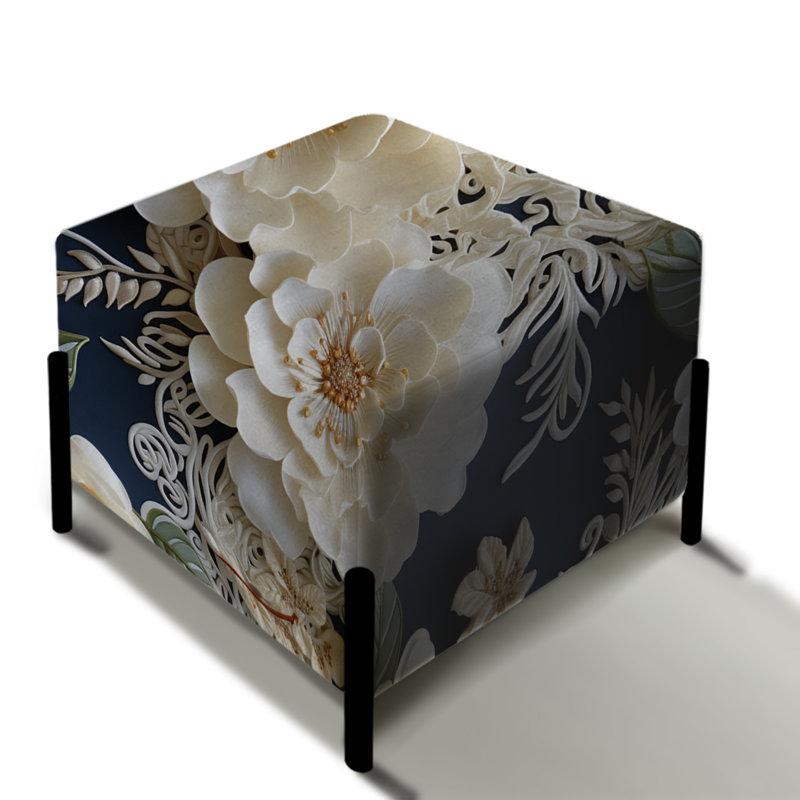 Vintage Floral Lace Romance Radiance - Repose-pieds carré floral