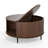 31.5" Modern Round Coffee Table With Hidden Storage: Flip-top Lid & Sliding Doors-992624403-992624397