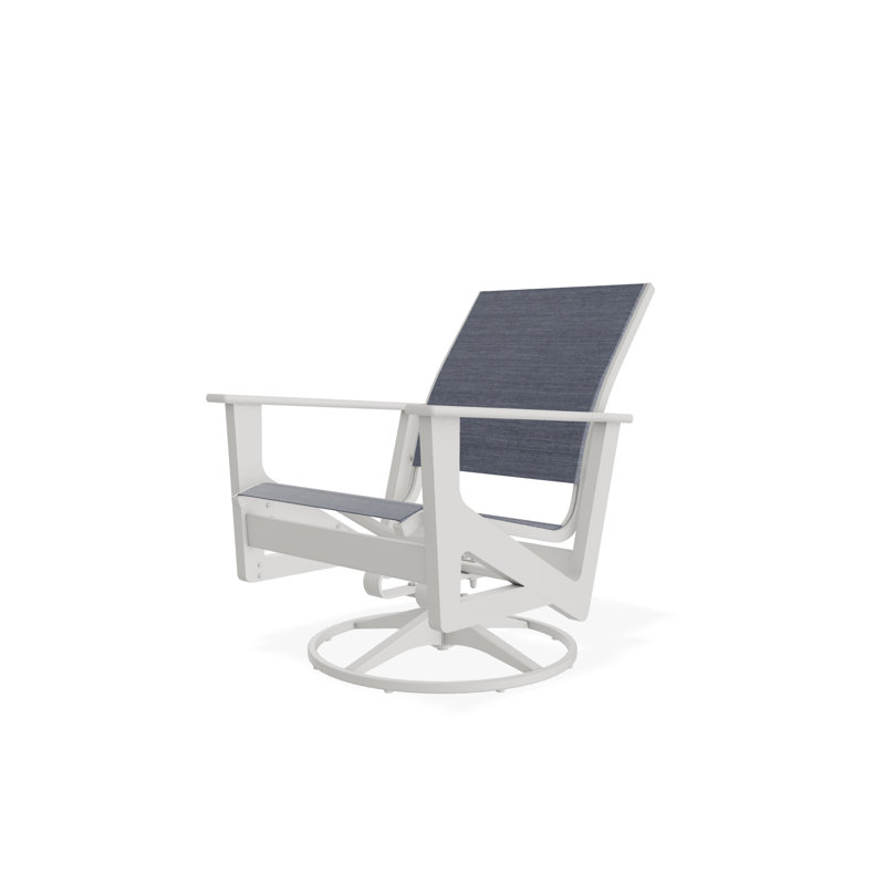 Wexler Outdoor Swivel Lounge Chair, White 6D Sunbrella®, Snow