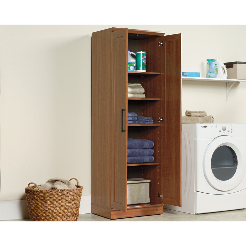 Sienna Oak Tall Engineered Wood Storage Cabinet