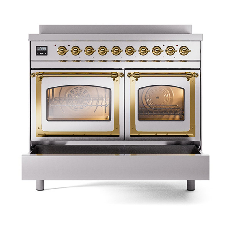 ILVE Nostalgie II Noblesse 40 po à induction, Acier inoxydable / laiton