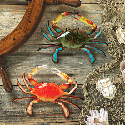 Ensemble de 2 décorations murales crabes tropicaux