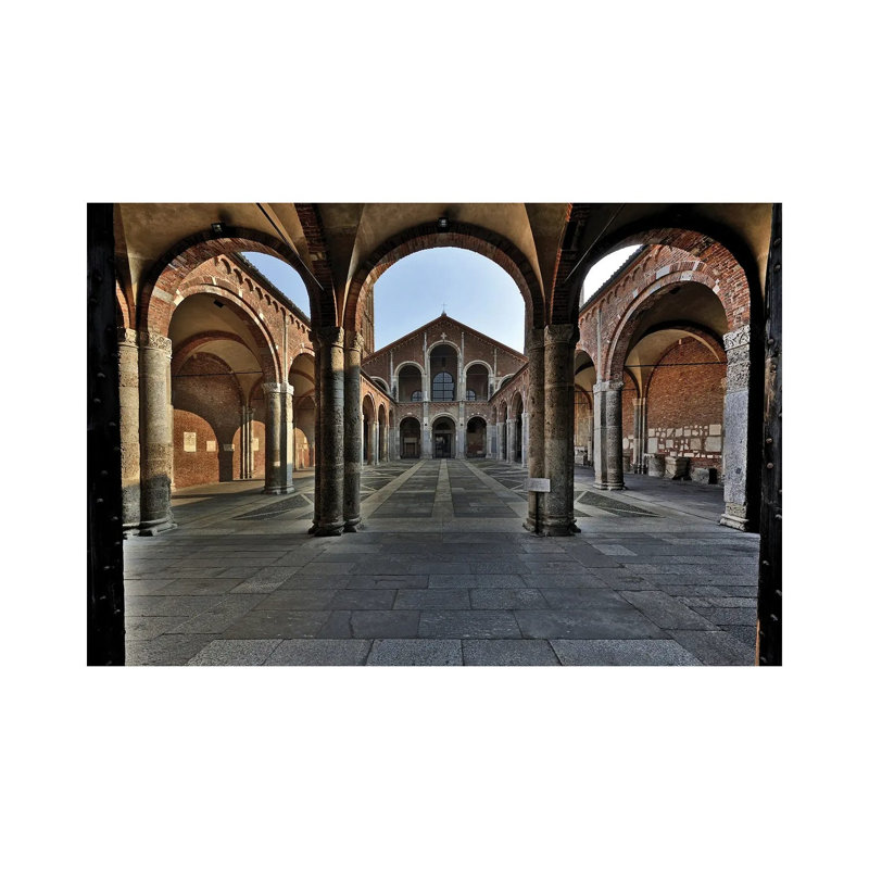 Basilica Di Sant'Ambrogio In Milan, Italy II Romanic Style 1 Piece Wall Art on Canvas, 20.32 cm H x 30.48 cm W, No Frame