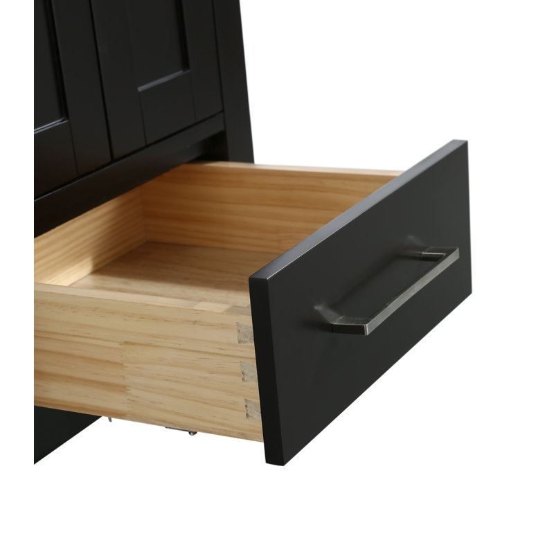 Eviva London 24"W x 18"D Bathroom Vanity with Undermount Porcelain Sink, Espresso, Quartz - White Carrara