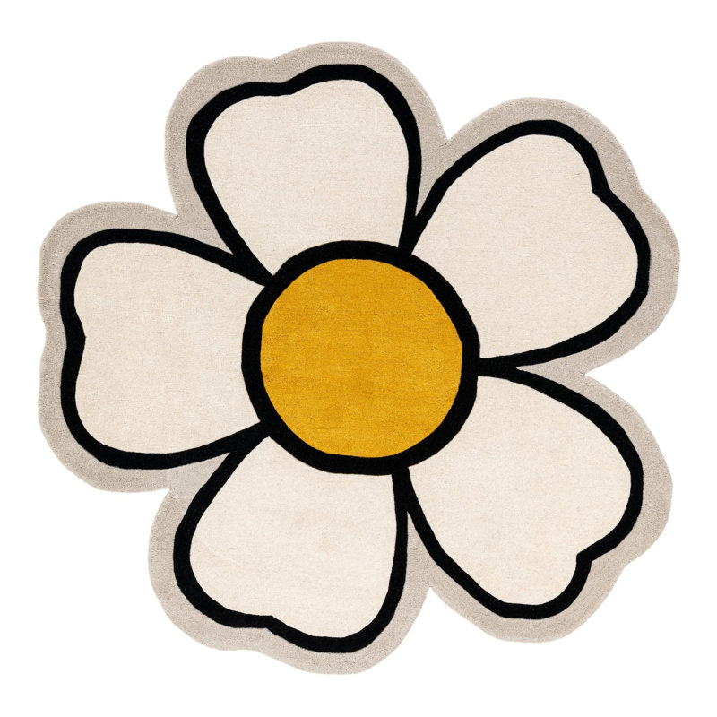 Unique Loom Daisy Playtime Kids Wool Rug, Daisy 6'1" x 6'1"
