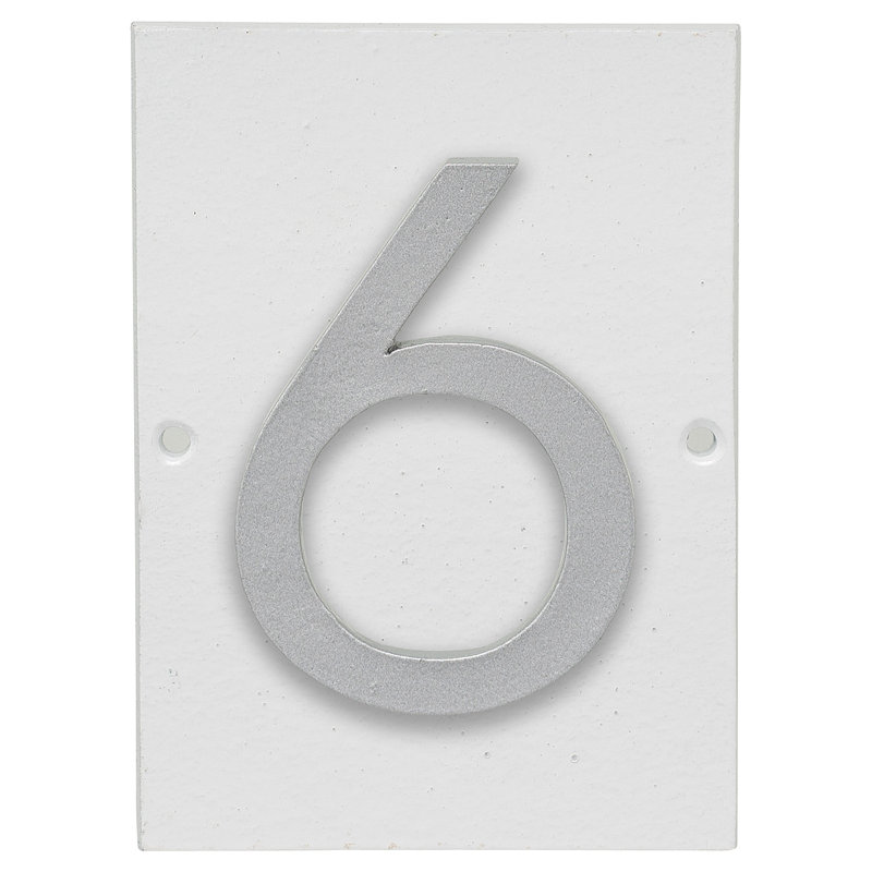 Rectangle Wall Plaque, White/Silver, Yes