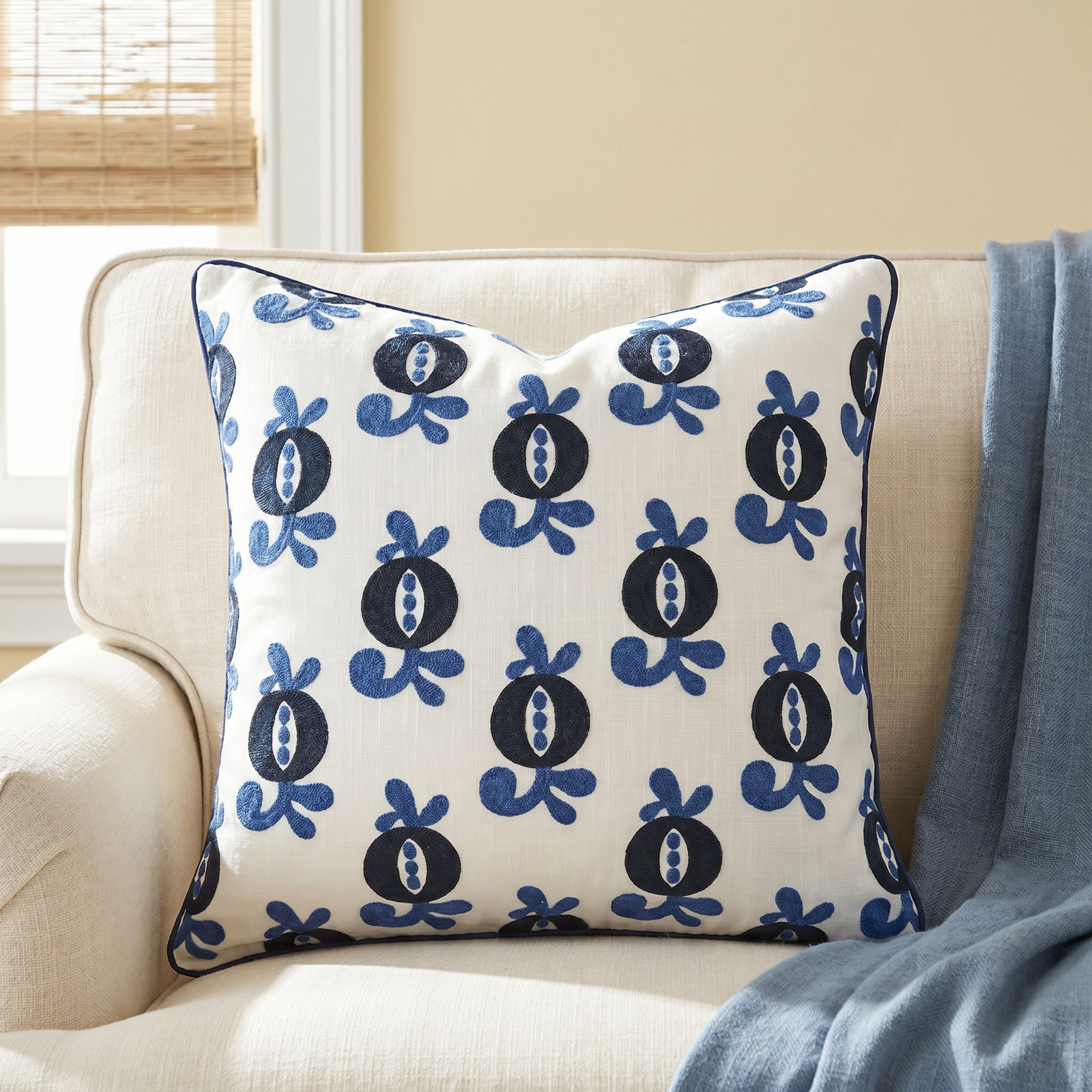 Cassie Embroidered Throw Pillow