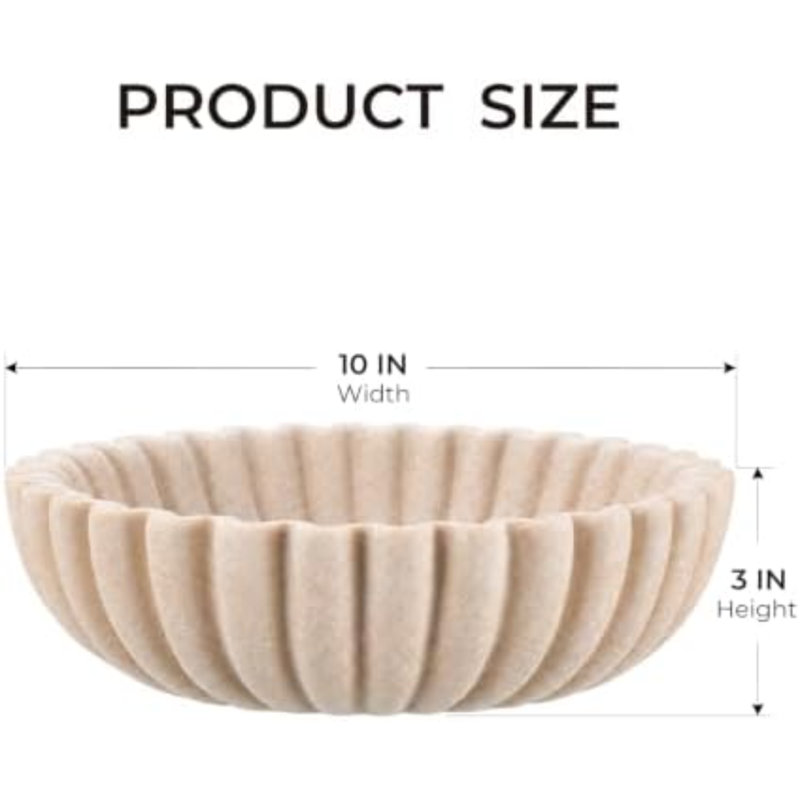 10 Inch Large Ruffle Decorative Bowl,Fruit Bowl for Kitchen Counter