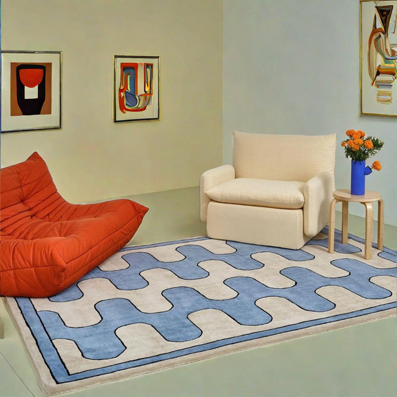 checkerboard pattern Area Rugs, Rectangle 5'3" x 7'7"