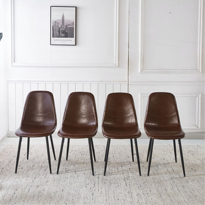 Chaise de salle à manger en PVC 4 pièces