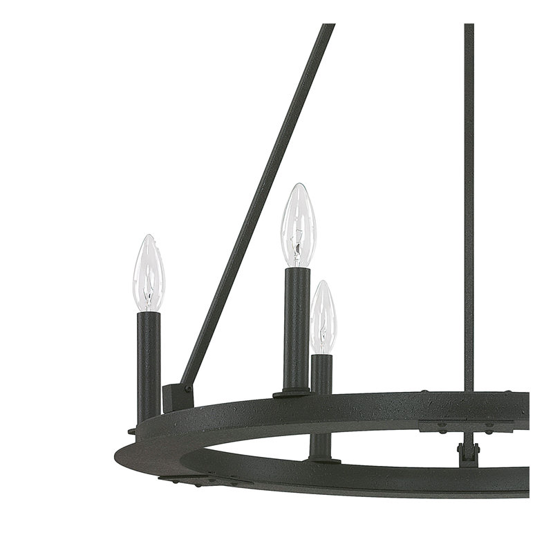 Pekalongan Dimmable Wagon Wheel Chandelier, 6