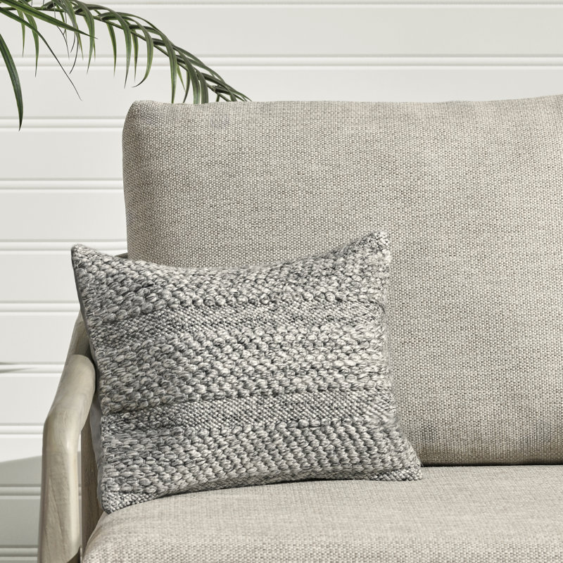 Ford Outdoor Throw Pillow, Grey, 14" x 20", Rectangle