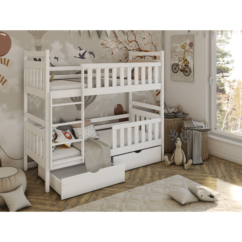 Leda European Single (90 X 200 Cm) Bunk Bed with Storage Included