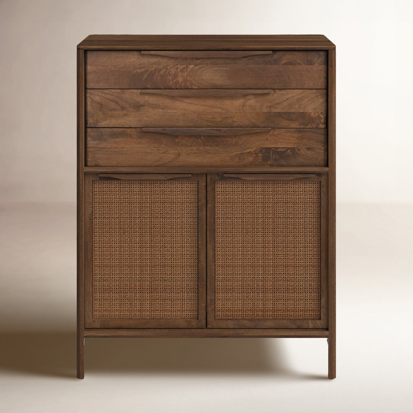 Nellie 33.5" Cane Dresser, Brown Wash
