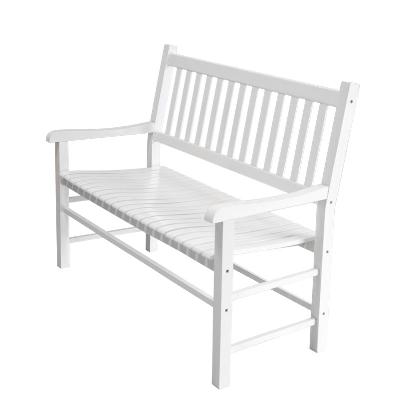 Banc de jardin en bois Boyne, Blanc