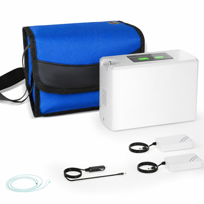 3L Portable Oxygen Machine with Dual Battery ,Accessories and Bag -Travel/Home Use Concentrator 33% Compact Oxygen-generator (Battery:5000mAh)