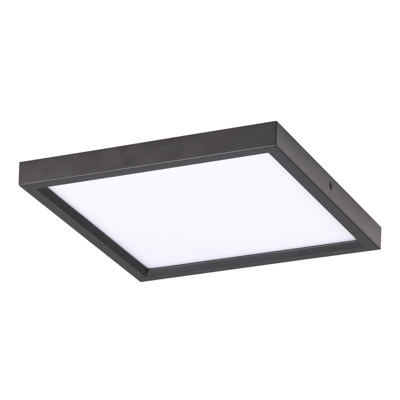 Plafonnier encastré 1 lumière DEL Khelen, Charbon, H 1 po x l 7,5 po x P 7,5 po