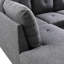 Ensemble de canapé modulaire en lin gris foncé de 103 po avec méridienne et repose-pieds avec rangement 103 po-161776633-161776624