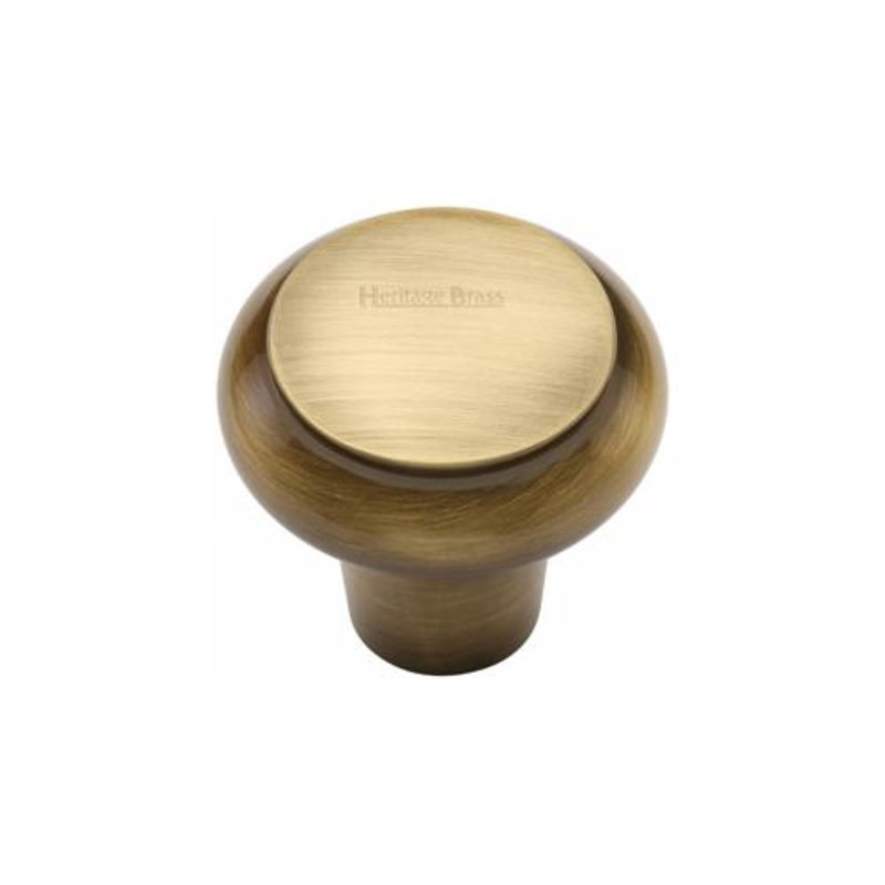 Heritage Brass Heritage Cabinet Knob Edge Design, 3cm H x 3.2cm W x 3.2cm D, Antique Brass