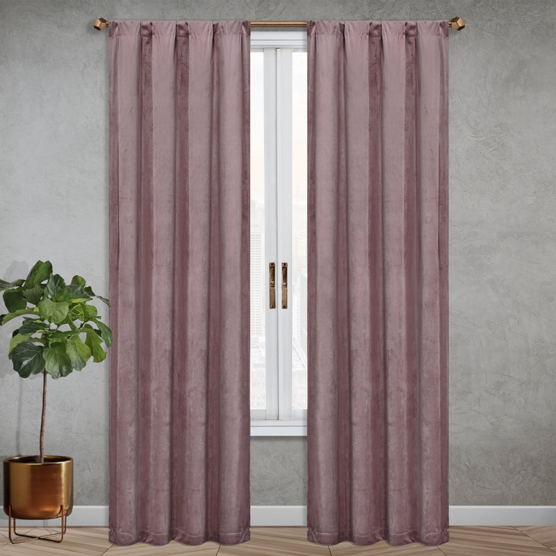 Hollinger Blackout Curtain Pair, 52" W x 95" L, Pearl White
