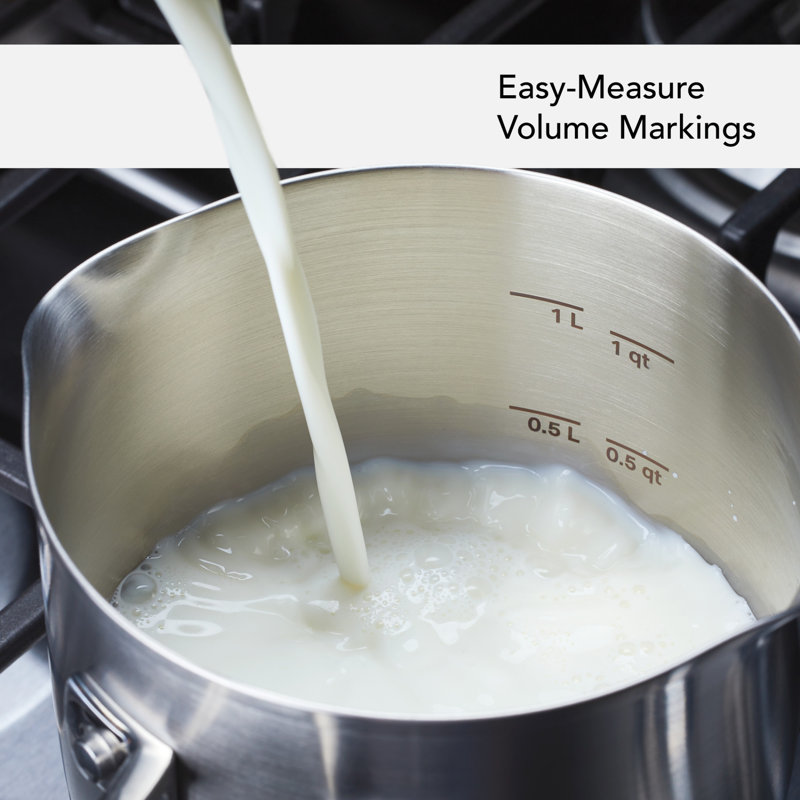 Kitchenaid 3-ply Base Saucepan With Pour Spouts, 1.5-quart, Brushed Stainless Steel