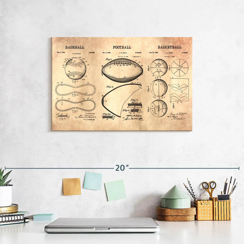 «Team Sports Sports Balls Compilation», impression sur toile, H 8 po x l 12 po x P 1 po