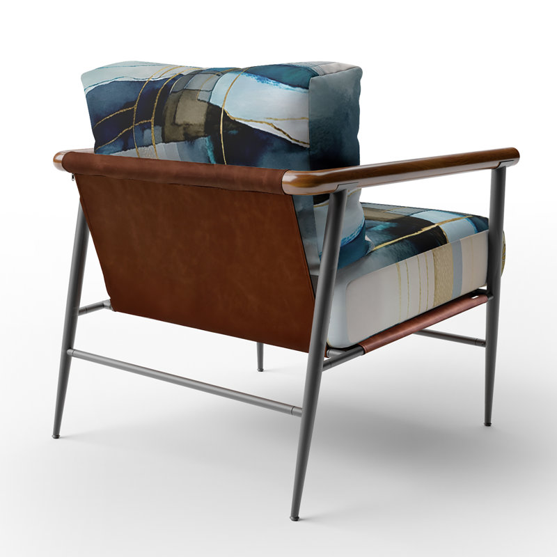 Fauteuil d'appoint rembourré abstrait, Noir