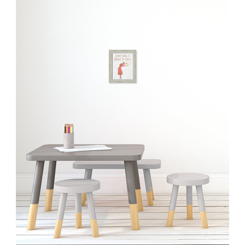 Impression sur papier Dance B, H 10 po x l 8 po x P 0,6 po, Encadré plat argent chaud