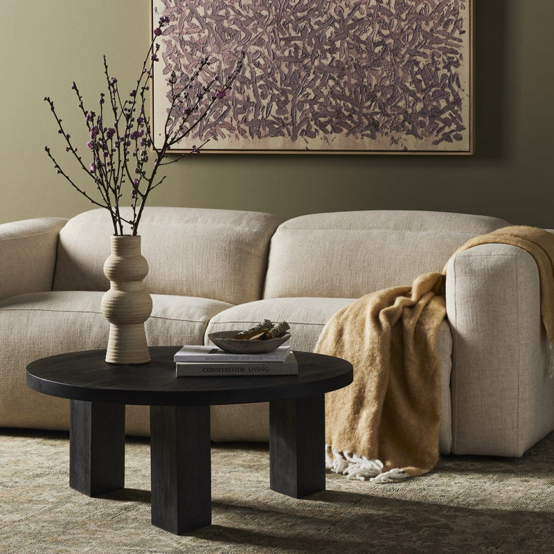 Table basse Siham, Noir, H 16 po x L 48 po x l 48 po