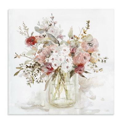 Soft Blush Botanical Bouquet Canvas, design by Carol Robinson