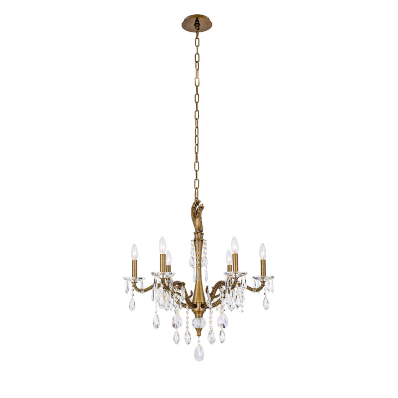Lustre historique en laiton / transparent Venere 6 LT Allegri, Laiton