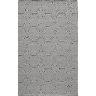 Hand-Hooked Wool Light Blue Area Rug