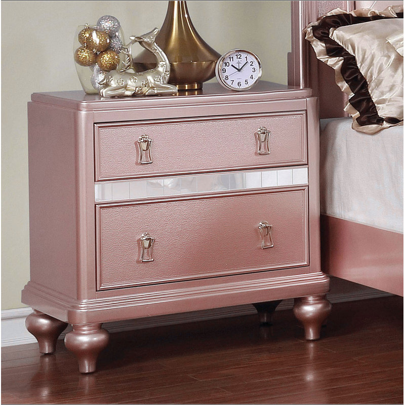 Panneaux décoratifs de miroir de table de chevet élégants et contemporains en or rose 1pc