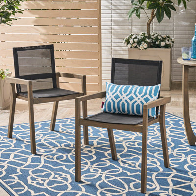 De 2 chaises pour l'extérieur - Bois et filet gris