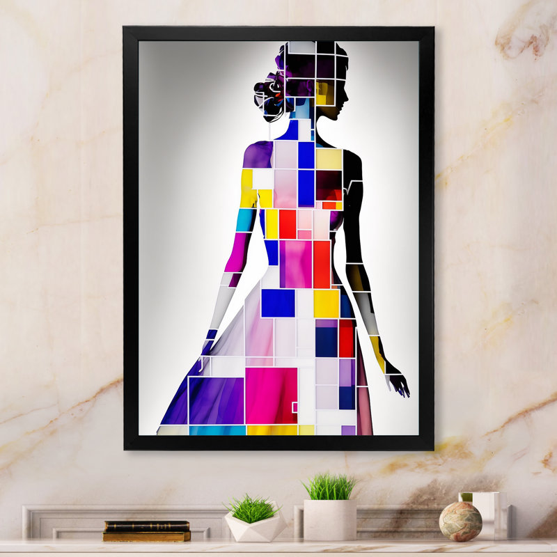 Bormann Silhouette Of Cubist Dress II sur toile, H 32 po x l 24 po x P 1 po, Cadre photo noir