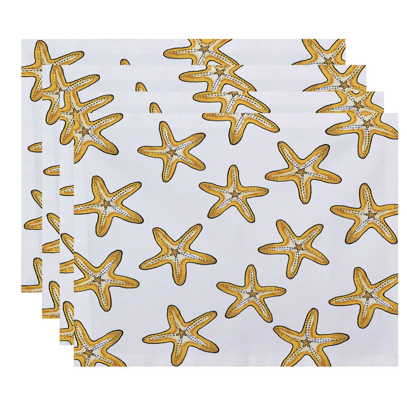 Thaney Polyester Nautical Rectangle Placemat, Gold