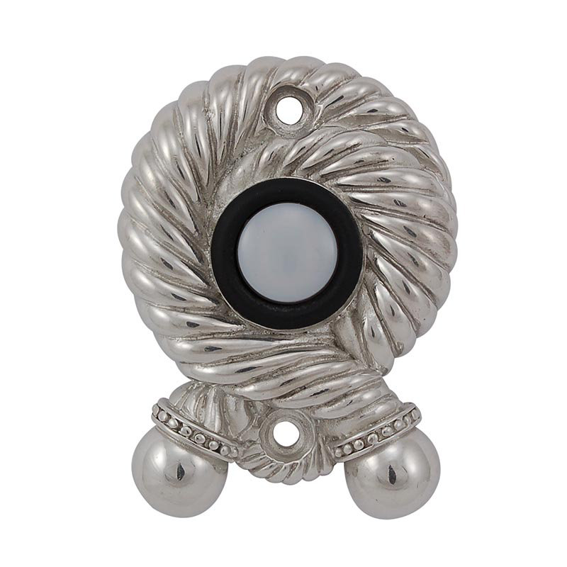 Equestre Rope Push Button, Polished Silver