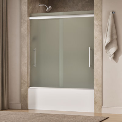 Pleat Frameless Sliding Bath Door