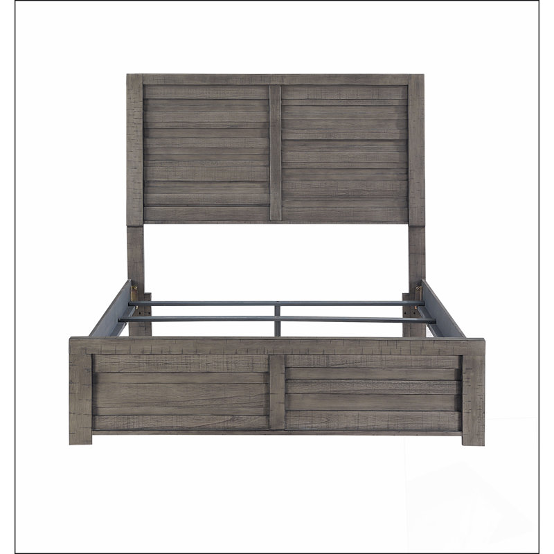 Lit double à panneau double 1pc, Gris