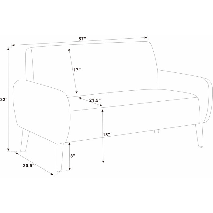 Willa Arlo Interiors Paschall 57'' Corduroy Loveseat & Reviews | Wayfair