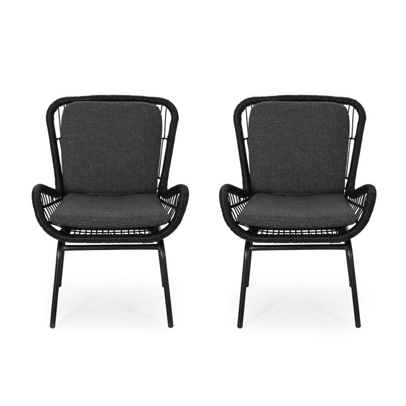 Chaise élégante grise, coussin de coussin, chaise moderne en fer robuste avec une construction stable et un siège nettoyable