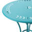 Ensemble de jardin 3 pièces en métal thermolaqué turquoise - Table et chaises en fer thermolaqué pour vos loisirs à l'extérieur dans votre jardin