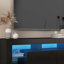 Meuble télé ultrabrillant avec lumières DEL pour téléviseur de 65 po ou moins, console de télévision moderne avec armoires de rangement pour le salon-118020976