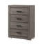 Ensemble de chambre à coucher contemporaine 4 pièces en chêne gris avec commode, commode et 2 tables de chevet