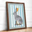 Striped Rabbit Modern - Framed Print-619465890-619465902