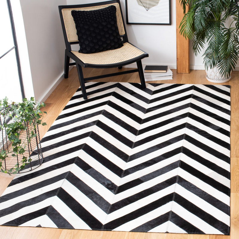 Tapis en cuir tissé à la main Drage Studio, Rectangulaire 3 pi x 5 pi