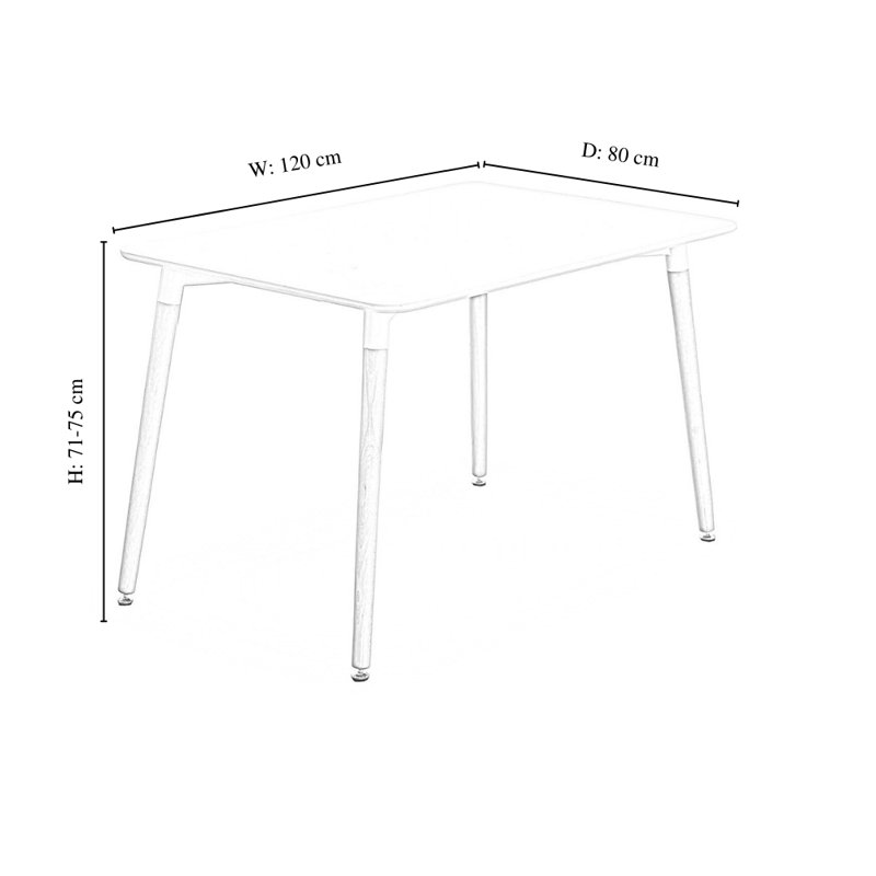 Topsham 4 Person Dining set - a Round Plastic Dining Table with Wooden Legs and a Set of 4 Faux Leather Cushion Padded Dining Chairs for Dining Room - Modern Dining Table Set