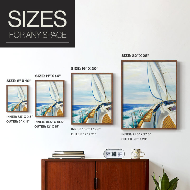 Fresh Sea Air, reproduction encadrée - bois massif, H 11 po x l 9 po, Noyer