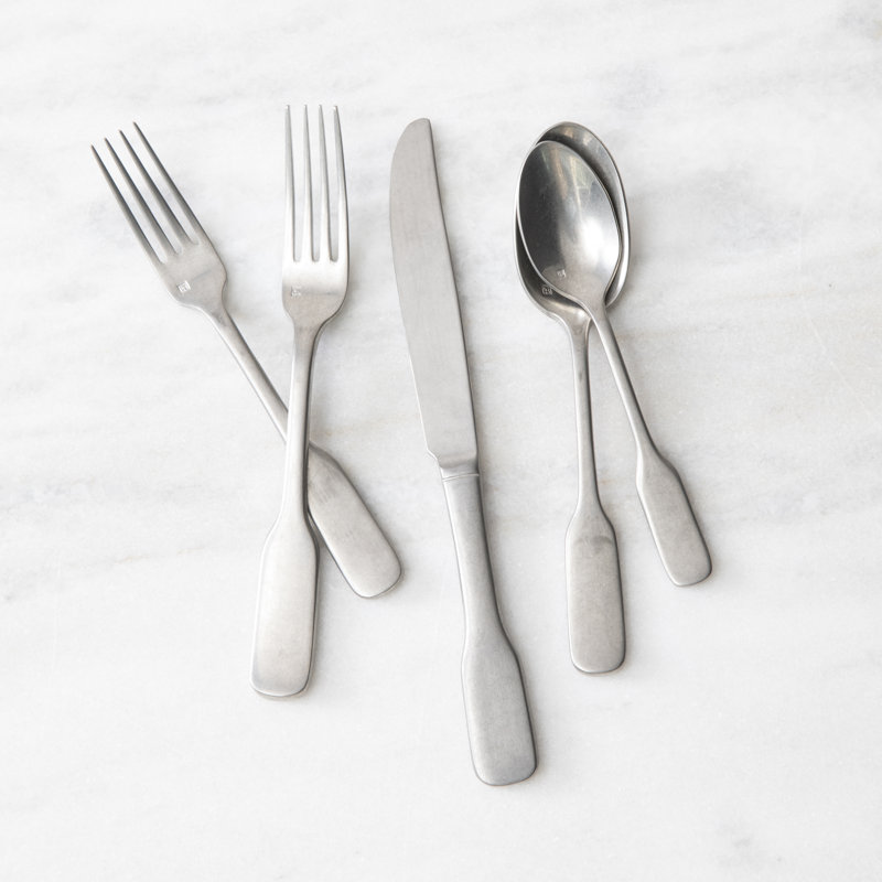 Fortessa Ashton 5 Piece 18/10 Stainless Steel Flatware Set, Service for 1