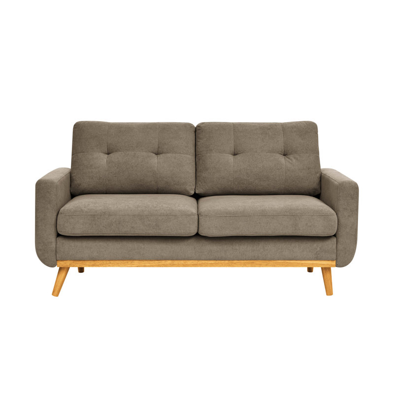 Canapé capitonné 67,7 po de largeur Mid-Century avec pieds en bois